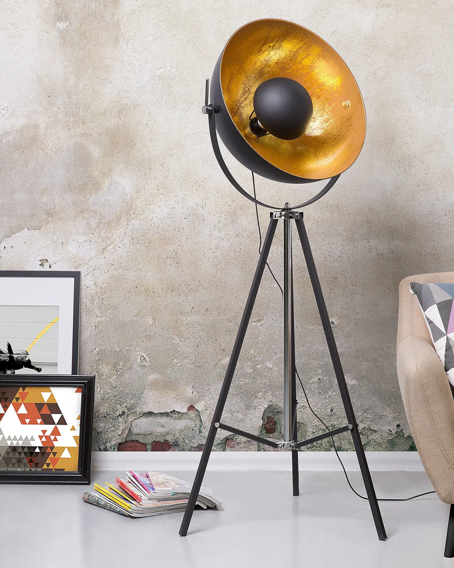 Lampa podłogowa THAMES Metal Złoty
