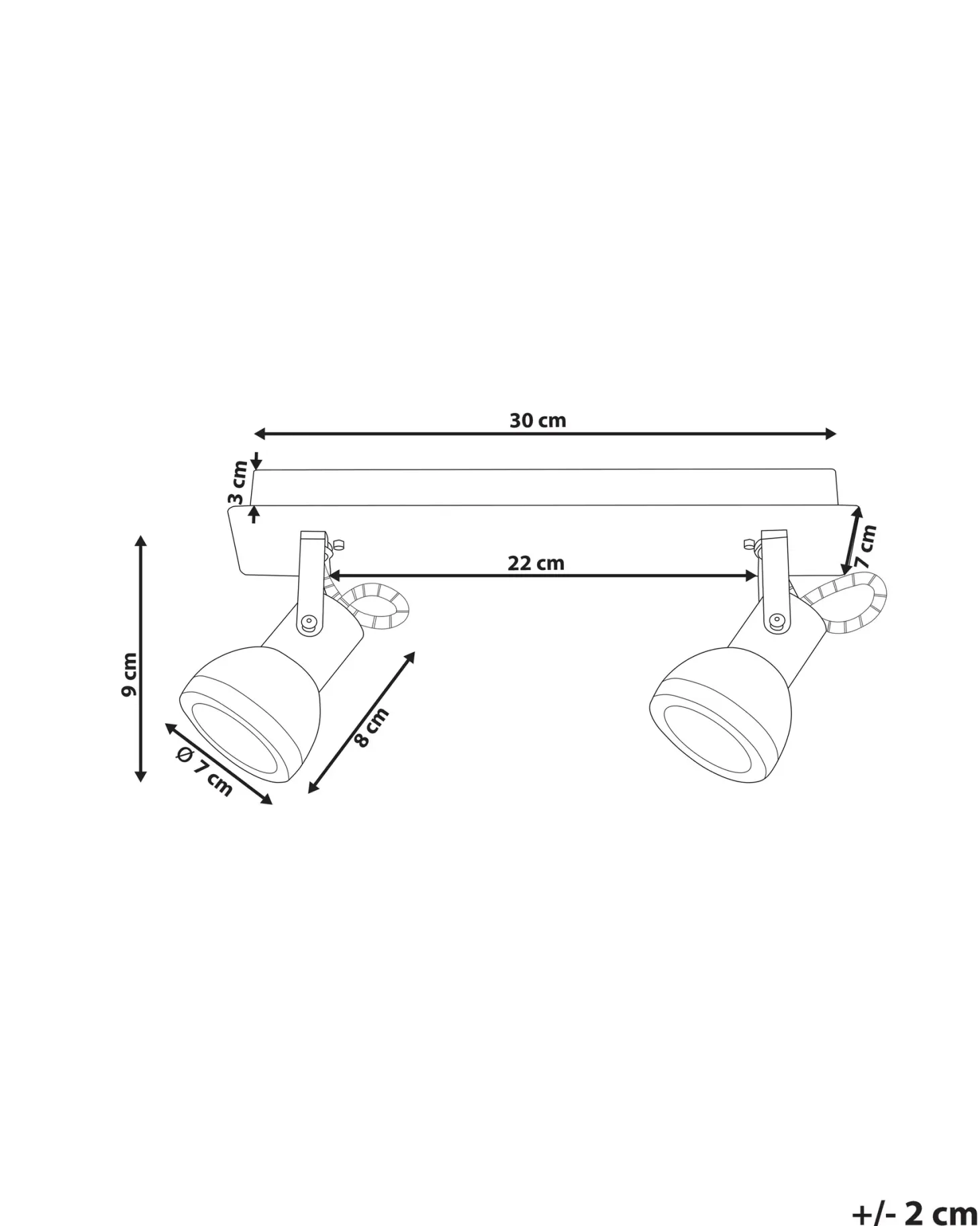 Lampa spot 2-punktowa BARO Regulowana Metal Biały