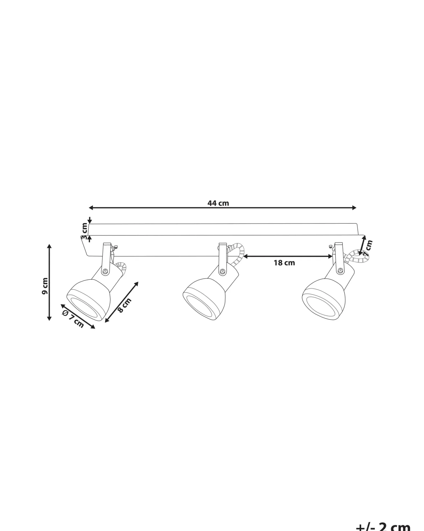 Lampa spot 3-punktowa BARO Regulowana Metal Biały