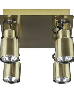Lampa spot 4-punktowa BONTE Regulowana Metal Mosiężny