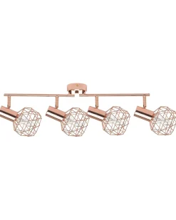 Lampa spot 4-punktowa CHENAB Miedziany Metal Regulowana