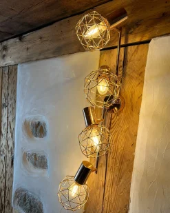 Lampa spot 4-punktowa CHENAB Miedziany Metal Regulowana
