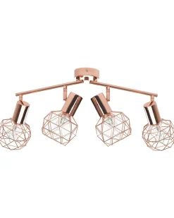 Lampa spot 4-punktowa CHENAB Miedziany Metal Regulowana