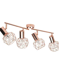 Lampa spot 4-punktowa CHENAB Miedziany Metal Regulowana
