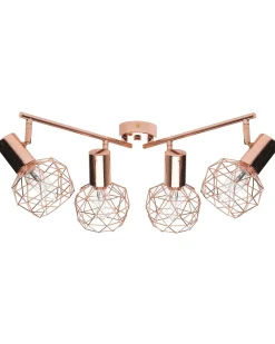 Lampa spot 4-punktowa CHENAB Miedziany Metal Regulowana