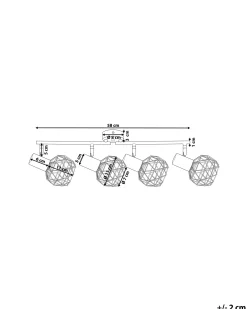 Lampa spot 4-punktowa CHENAB Miedziany Metal Regulowana
