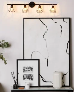 Lampa spot 4-punktowa ERMA Czarny Metal Regulowana