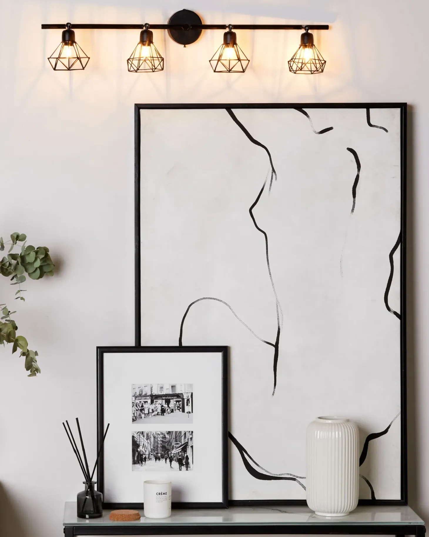 Lampa spot 4-punktowa ERMA Czarny Metal Regulowana
