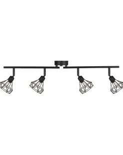 Lampa spot 4-punktowa ERMA Czarny Metal Regulowana