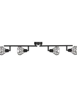 Lampa spot 4-punktowa ERMA Czarny Metal Regulowana