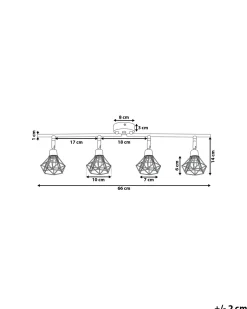 Lampa spot 4-punktowa ERMA Czarny Metal Regulowana