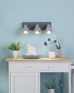 Lampa spot 3-punktowa MISTAGO Szary Beton Regulowana