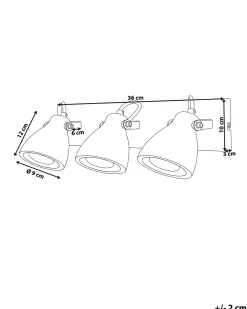 Lampa spot 3-punktowa MISTAGO Szary Beton Regulowana