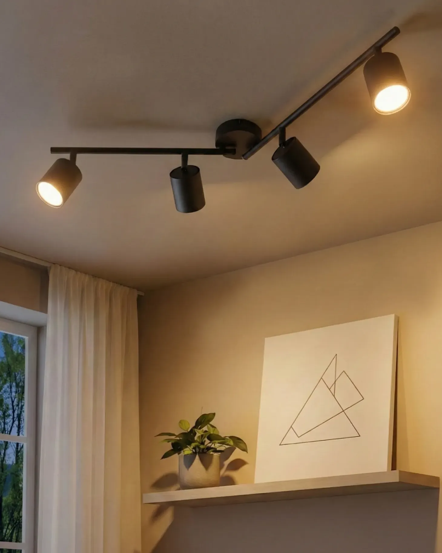 Lampa spot 4-punktowa NYANDO Metal Czarny