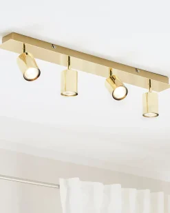 Lampa spot 4-punktowa TIGRIS Złoty Metal Regulowana