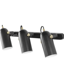 Lampa spot 3-punktowa TYRIA Czarny Metal Regulowana