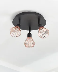 Lampa spot 3-punktowa VOLGA Regulowana Metal Czarny