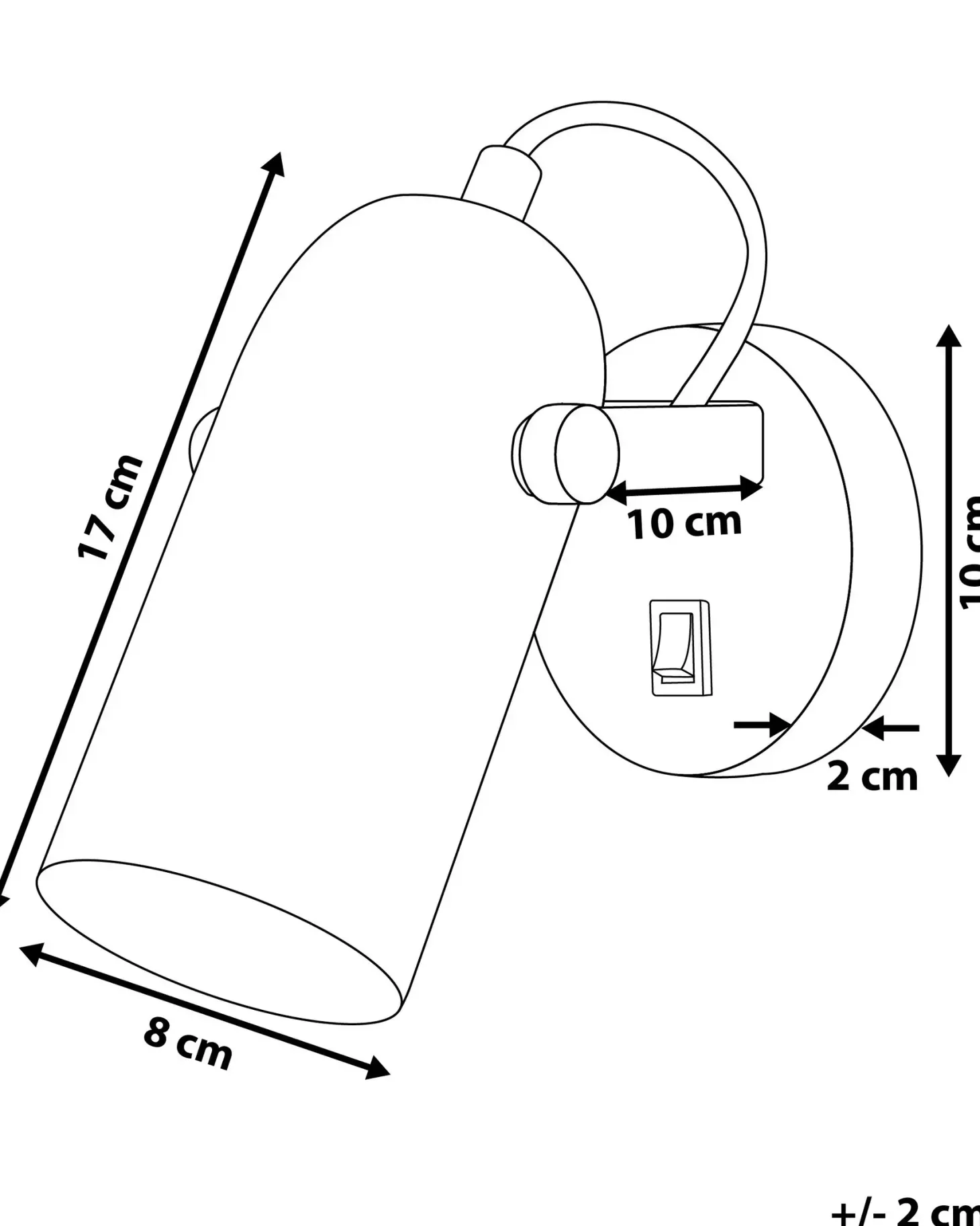 Lampa spot TYRIA Czarny Metal Regulowana