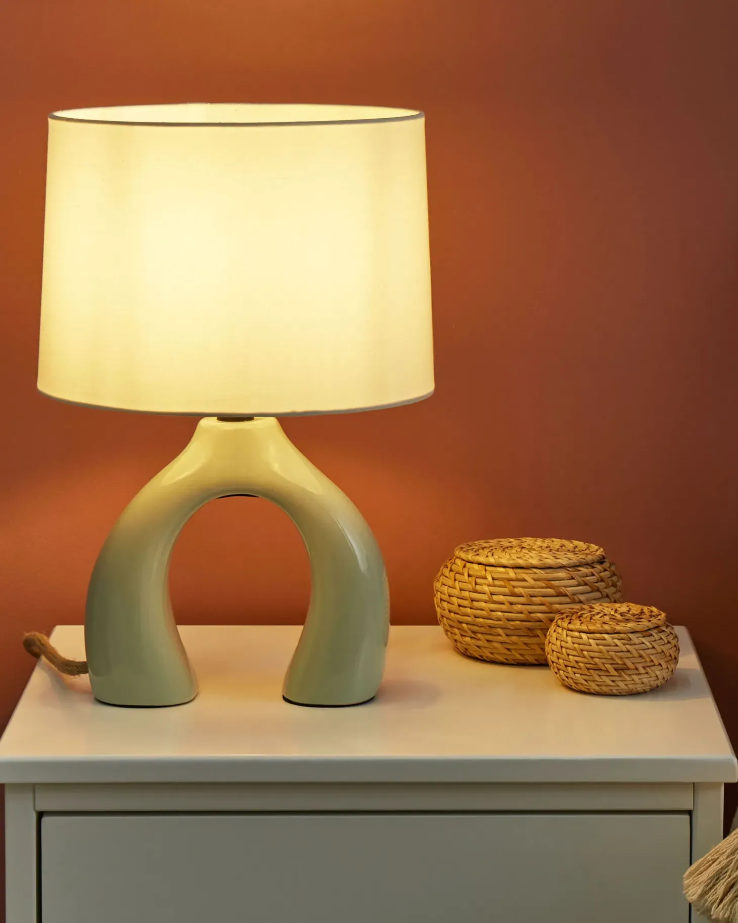 Lampa stołowa ABBIE Ceramika Jasnozielony