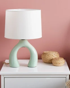 Lampa stołowa ABBIE Ceramika Jasnozielony