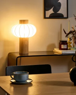 Lampa stołowa ABENS Drewno Jasnobrązowy