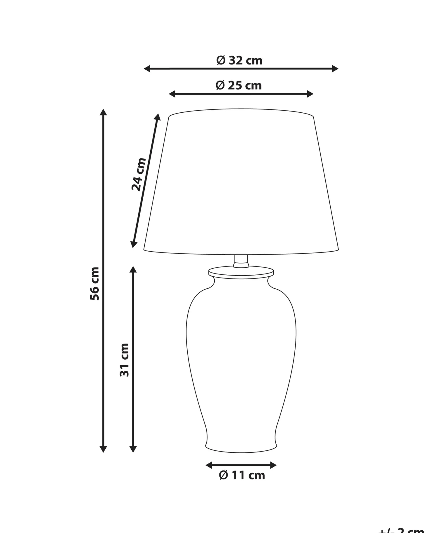 Lampa stołowa ACROSSO Porcelana Biały