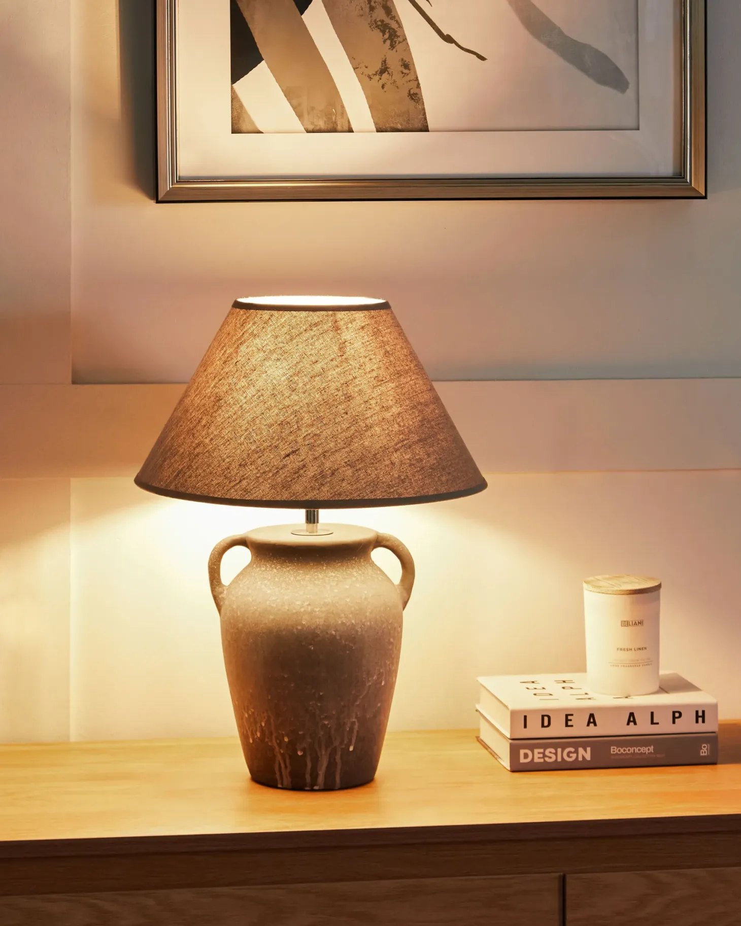 Lampa stołowa AGEFET Ceramika Szary