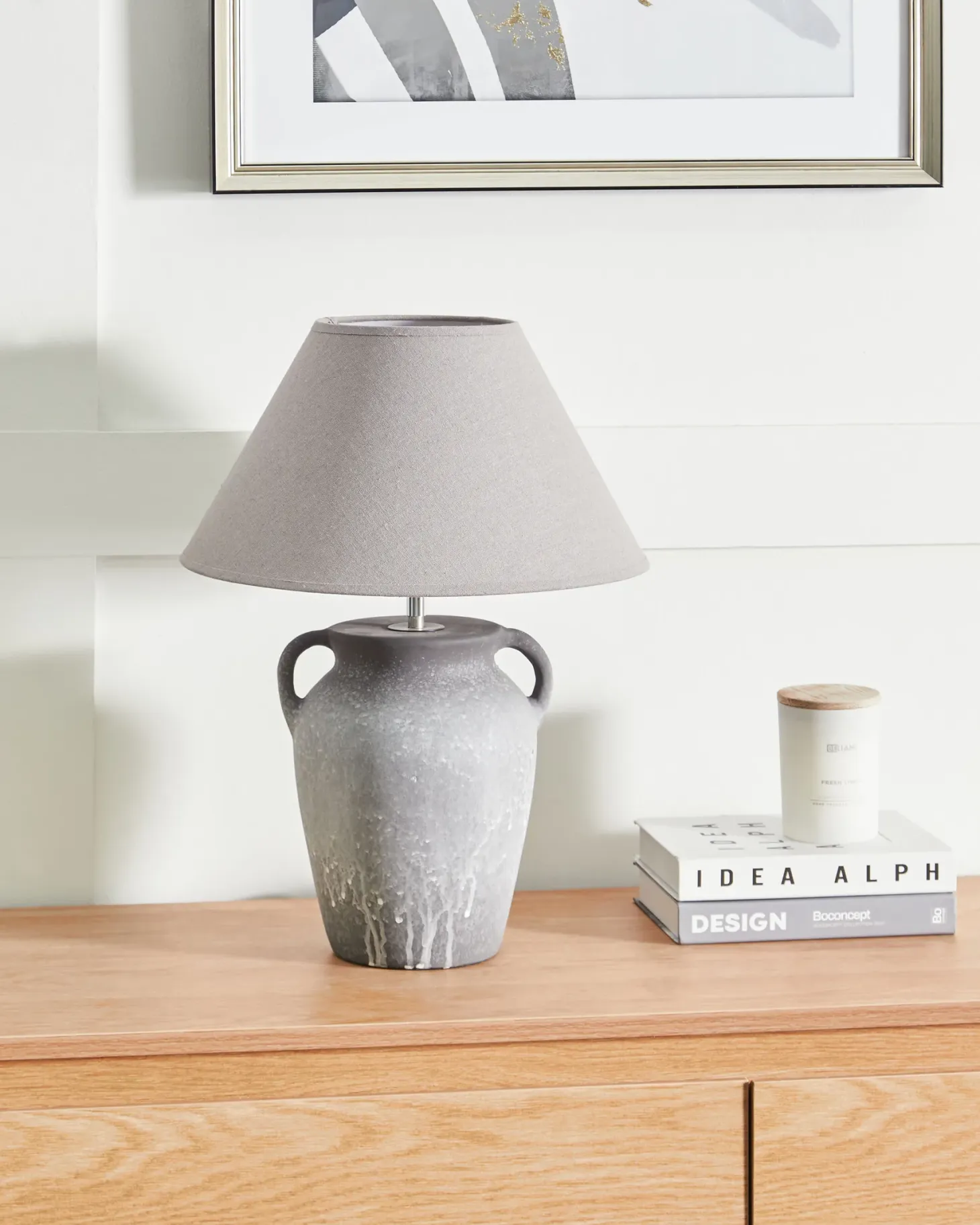 Lampa stołowa AGEFET Ceramika Szary