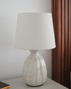Lampa stołowa AGUAN Ceramika Jasnobeżowy
