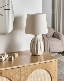 Lampa stołowa AGUAN Ceramika Jasnobeżowy