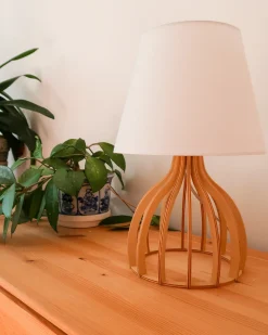 Lampa stołowa AGUEDA Brązowy/ biały