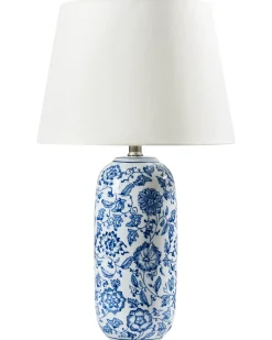 Lampa stołowa AIBONITO Porcelana Biały/ niebieski