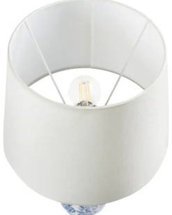 Lampa stołowa AIBONITO Porcelana Biały/ niebieski