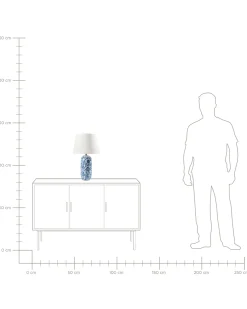 Lampa stołowa AIBONITO Porcelana Biały/ niebieski