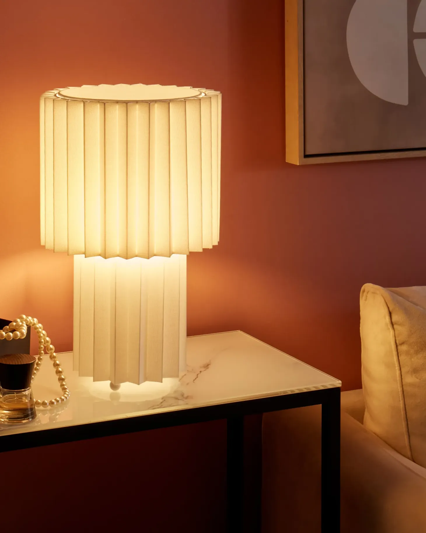 Lampa stołowa ALFEIOS Len Biały