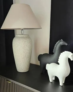 Lampa stołowa AMBLO Ceramika Złamana biel