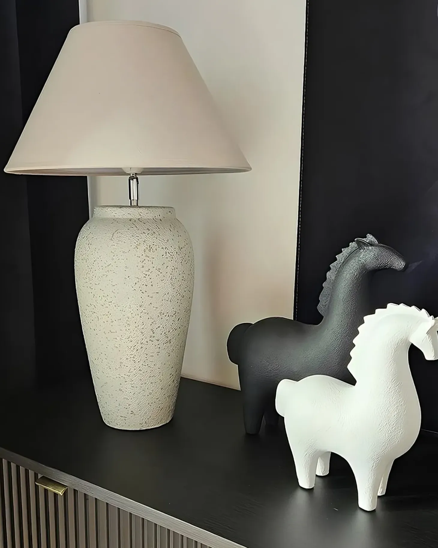 Lampa stołowa AMBLO Ceramika Złamana biel
