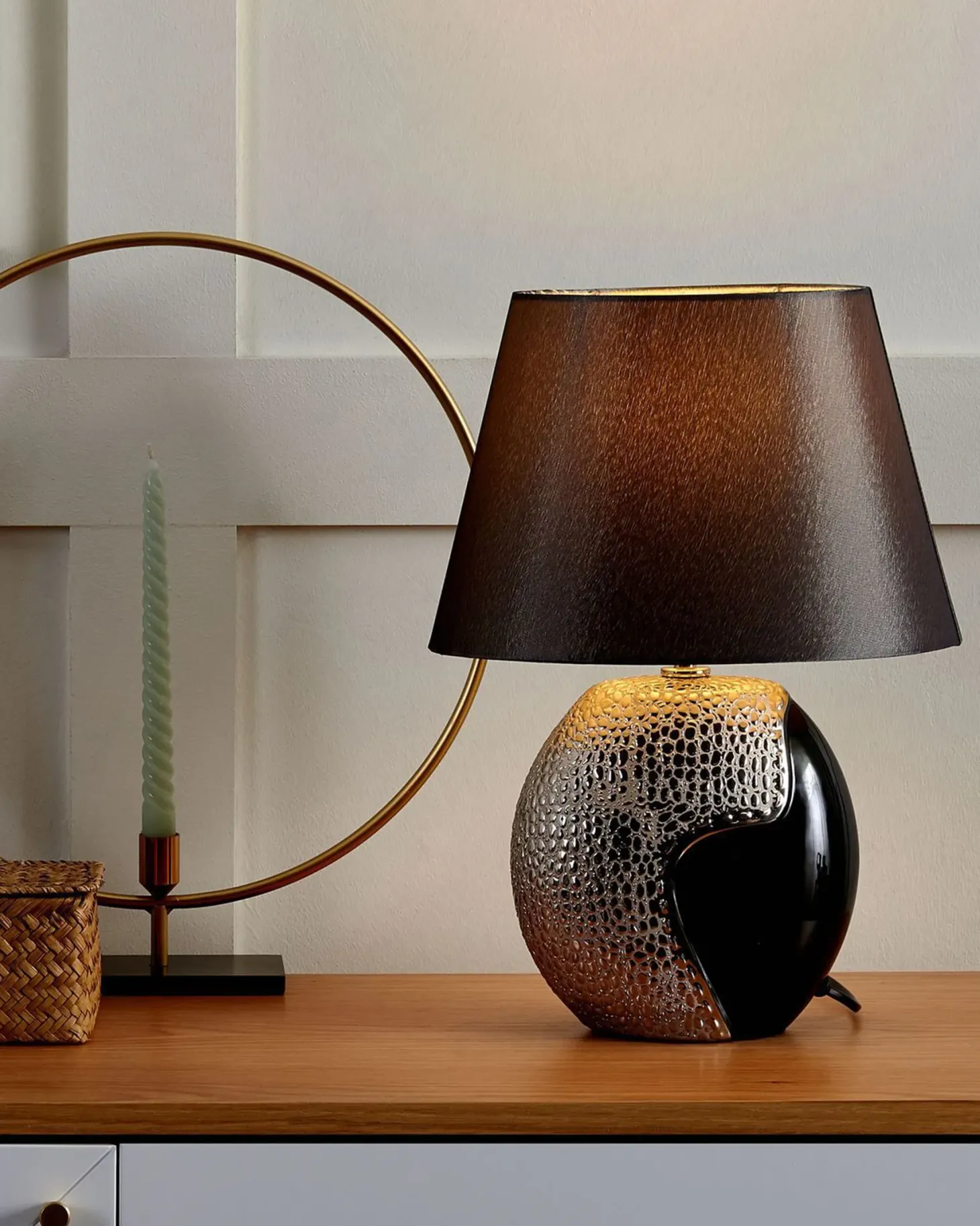 Lampa stołowa ARGUN Ceramika Szary