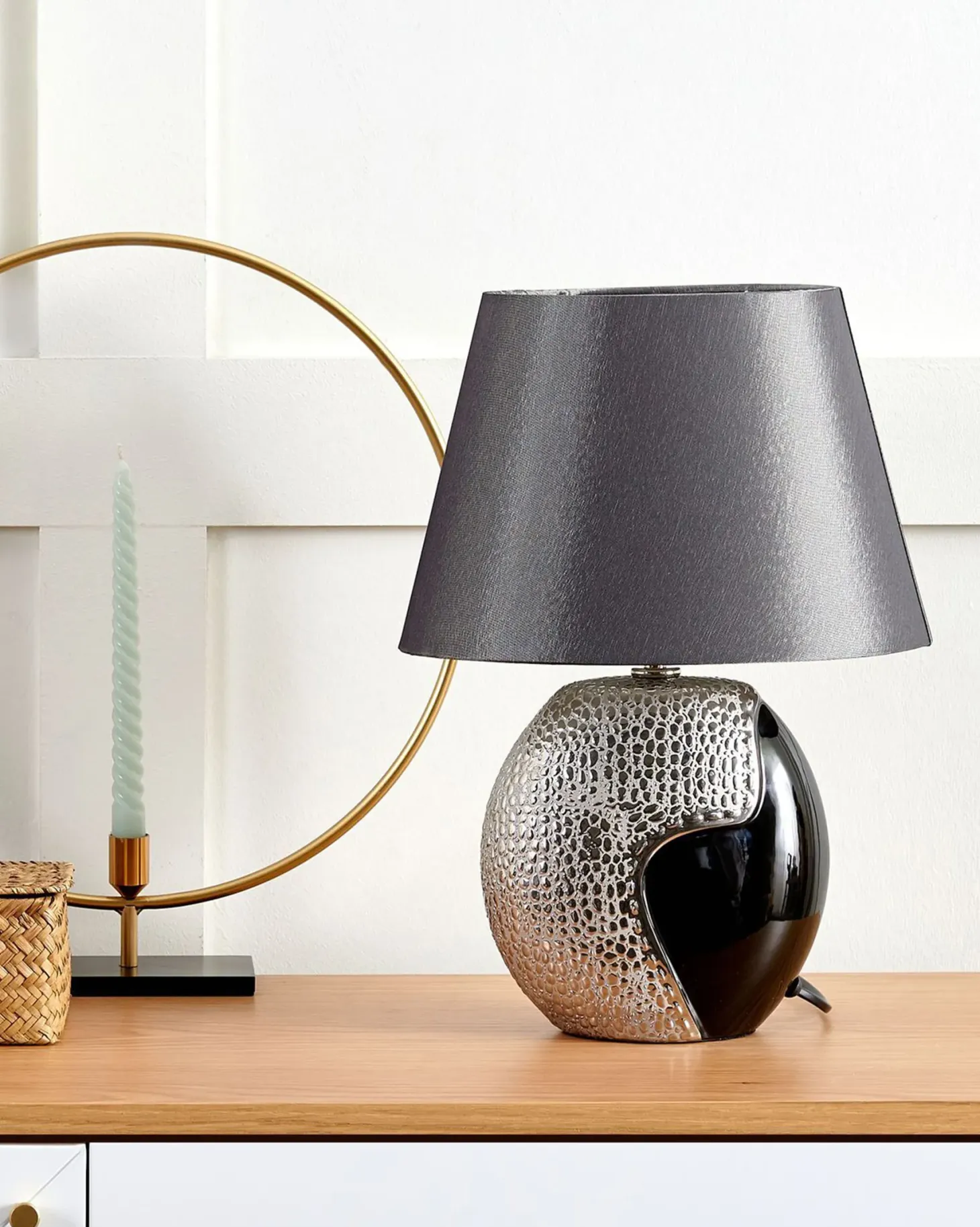 Lampa stołowa ARGUN Ceramika Szary