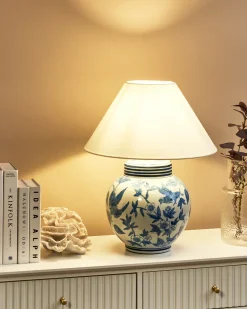 Lampa stołowa ARUNCA Porcelana Biały/ niebieski