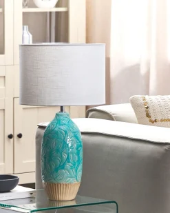 Lampa stołowa ATABA Ceramika Turkusowy