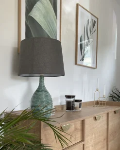 Lampa stołowa ATSAS Ceramika Ciemnozielony
