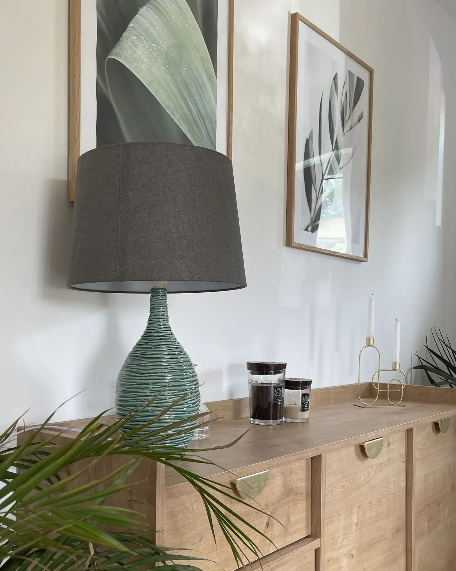 Lampa stołowa ATSAS Ceramika Ciemnozielony