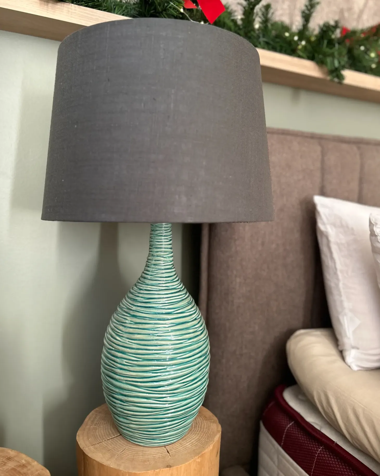 Lampa stołowa ATSAS Ceramika Ciemnozielony