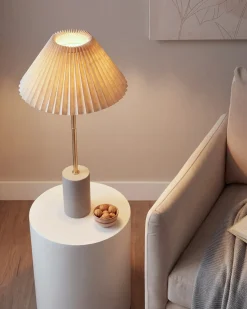 Lampa stołowa BALUARTE Len syntetyczny Beżowy