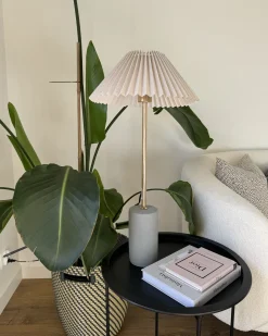 Lampa stołowa BALUARTE Len syntetyczny Beżowy