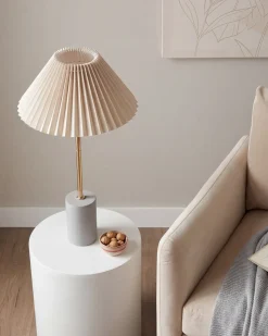 Lampa stołowa BALUARTE Len syntetyczny Beżowy