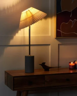 Lampa stołowa BALUARTE Len syntetyczny Beżowy