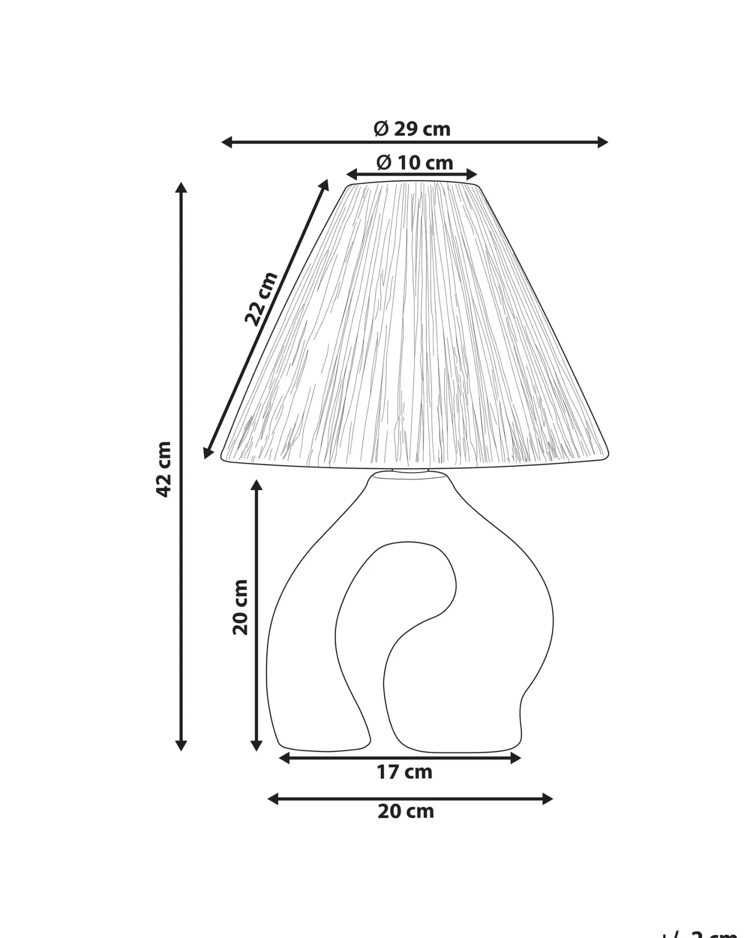 Lampa stołowa BARBAS Ceramika Naturalny