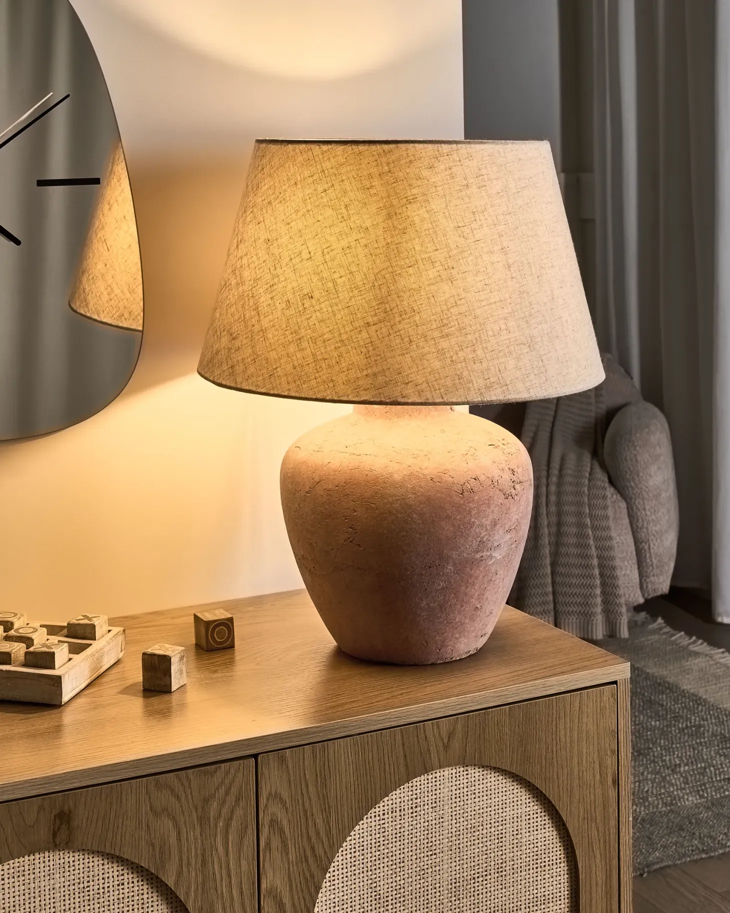 Lampa stołowa BARTON Ceramika Brązowy